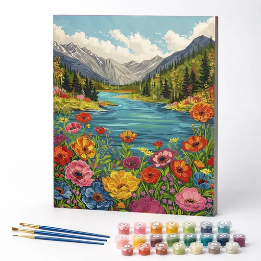 Blooming Riverbank - Paint by Numbers Kit