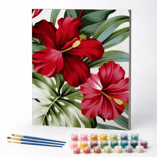 Paint by Numbers Kit – Red Flowers in the Garden