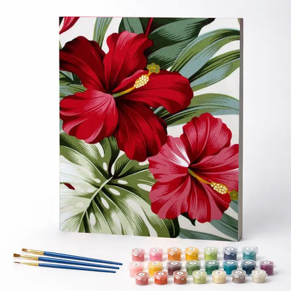 Red Flowers in the Garden - Paint by Numbers Kit