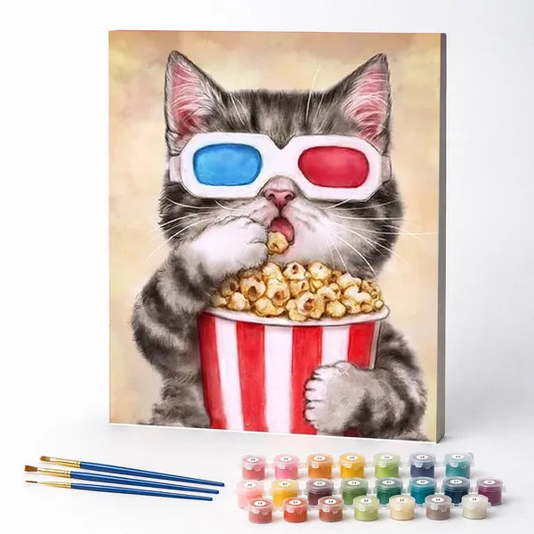 Paint by Numbers Kit – Movie Night Kitten