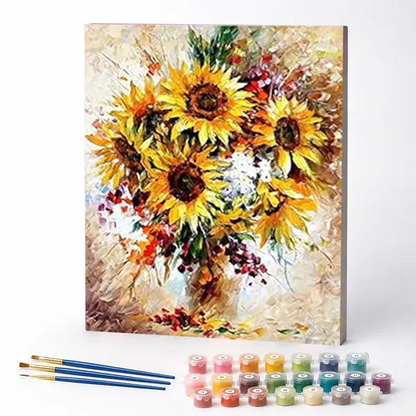 Paint by Numbers Kit – Golden Sunflowers