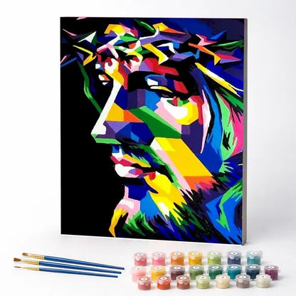 Abstract Jesus Portrait - Paint by Numbers Kit