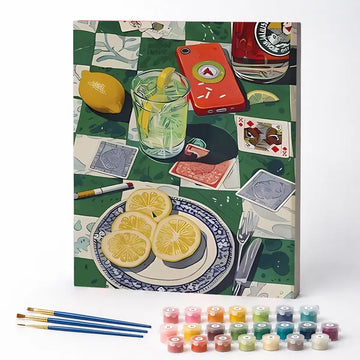 Paint by Numbers Kit – Snack Time and Card Games