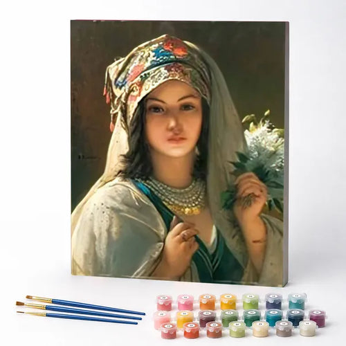 Lady with White Lilacs - Paint by Numbers Kit