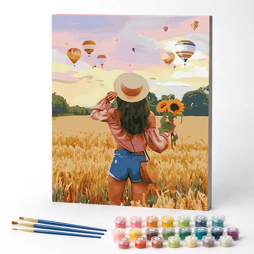 Sunflowers and Balloons - Paint by Numbers Kit