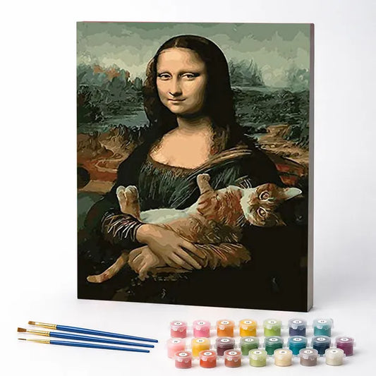 Mona Lisa with a Cat - Paint by Numbers Kit