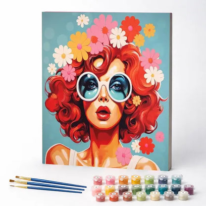 Flower Power Girl - Paint by Numbers Kit