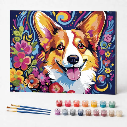 Playful Corgi - Paint by Numbers Kit
