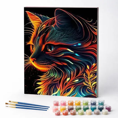 Neon Cat - Paint by Numbers Kit