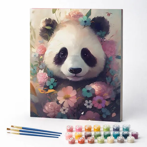 Panda in Bloom - Paint by Numbers Kit