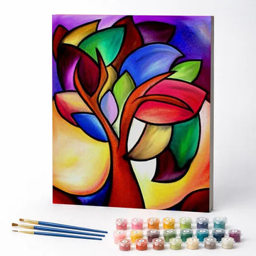 Paint by Numbers Kit – Colorful Petals on the Tree