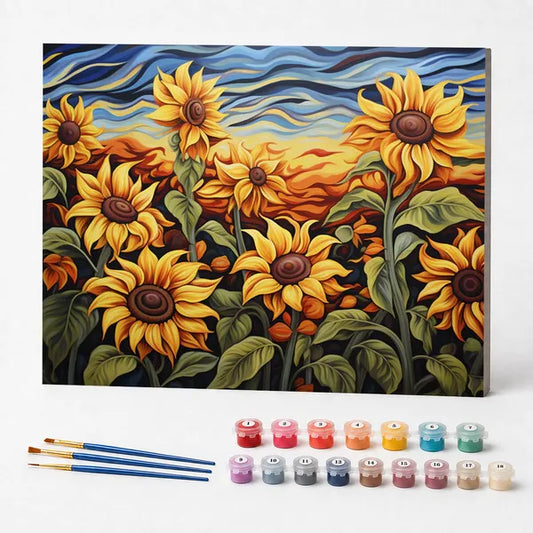 Sunflower Field at Sunset - Paint by Numbers Kit