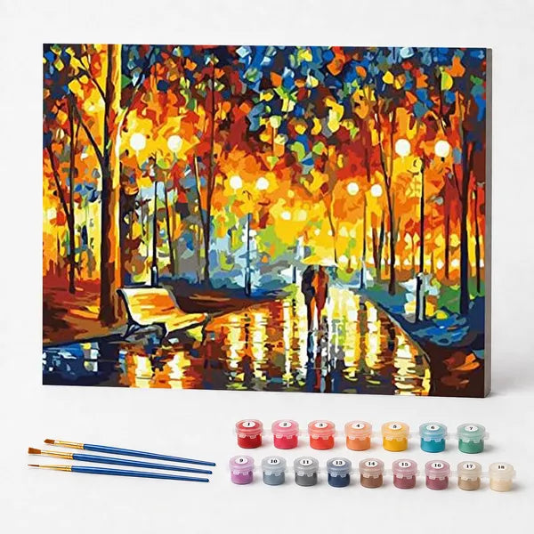 Paint by Numbers Kit – Illuminated Town Square