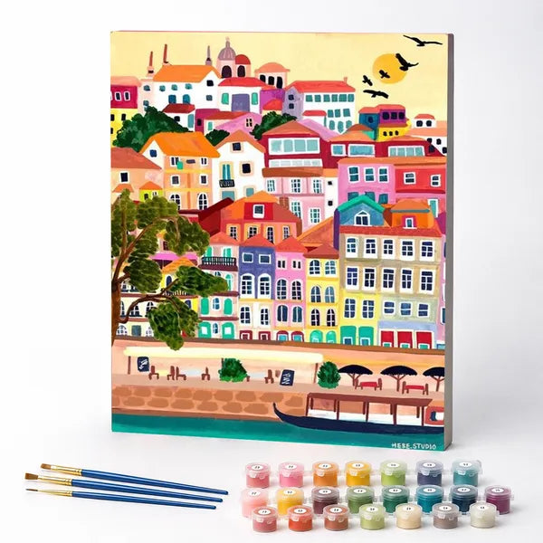 Colorful Buildings - Paint by Numbers Kit