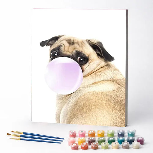 Bubblegum Pug - Paint by Numbers Kit