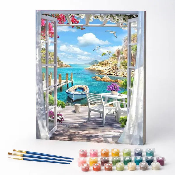 Paint by Numbers Kit – Seaside Balcony