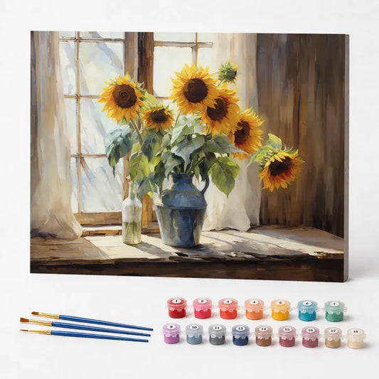 Sunflowers by the Window - Paint by Numbers Kit