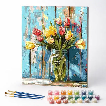Tulips in a Vase - Paint by Numbers Kit